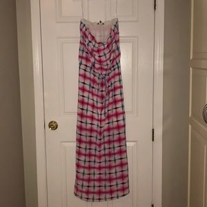 Michael Stars Tulip Strapless Silk Maxi Dress